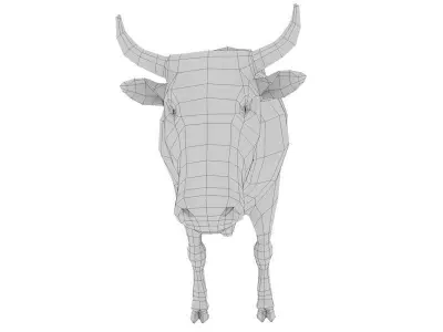 cow base mesh Low-poly 3D model