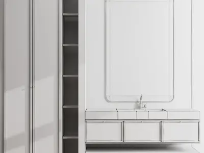 Bathroom Furniture By Faucet Bathroom Mina Set 74 Low-poly 3D model