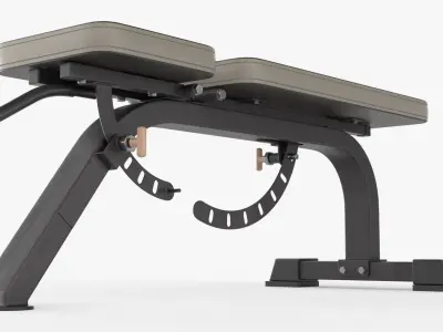 Weight flat bench adjustable 01 3D model