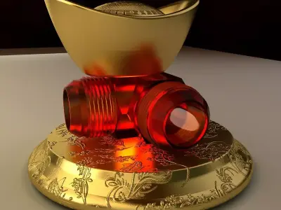 Chinese gold ingot 3D model