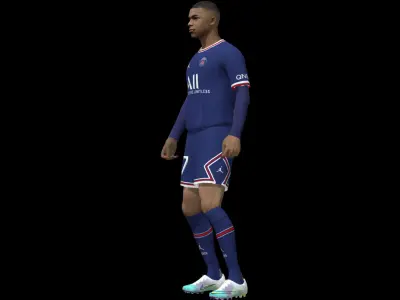 Kylian Mbappe lowpoly no rig Low-poly 3D model