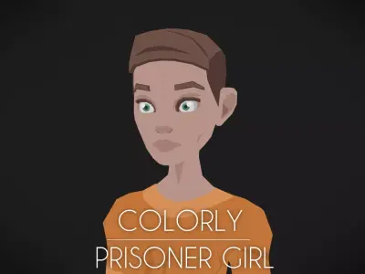 Colorly - Prisoner Girl - Game Ready - Rigged - Customizable Low-poly 3D model