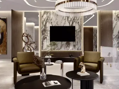 sketchup modern TV wall 3D model