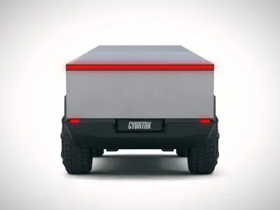 Cybertruck PBR futuristic electric vehicle Low-poly 3D model