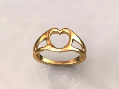 Heart ring minimal 3D print model