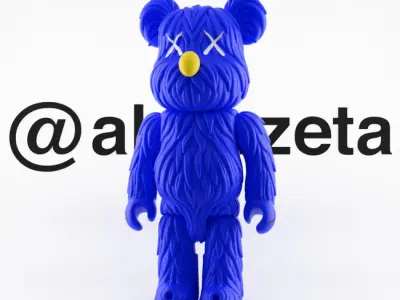 Kaws BFF BearBrick Textured Low-poly 3D model