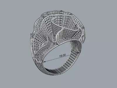Ultra Vision Ring Gold Jewelry 3D print model 5