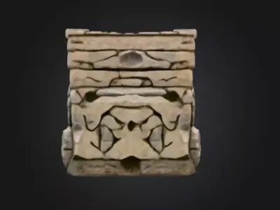 Stone Staircase Low-poly 3D model