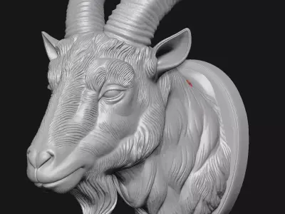 goat sculpture 3D print model