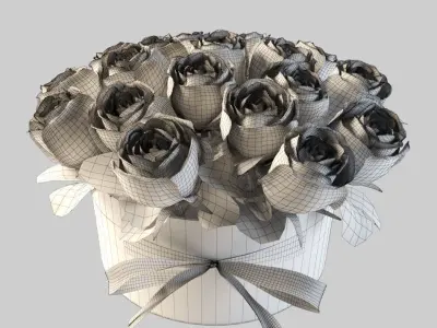 pink flowerbox 3D model