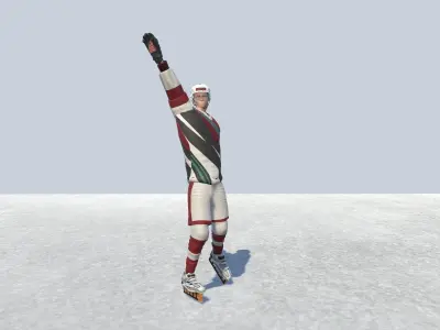 ice hockey player Rigged  Low-poly 3D model