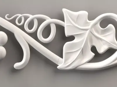 3d stl model of grape leaf decor for CNC router 3D print model