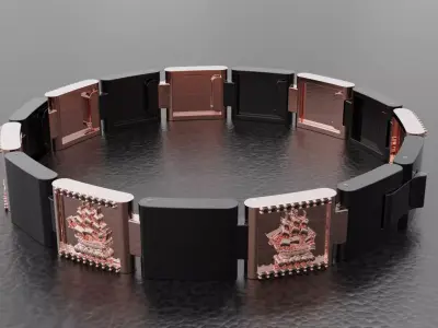 MEN CREST BRACELET  3D print model