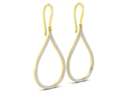 AV 676  Diamond Ladies Teardrop Dangling Earrings 3D print model