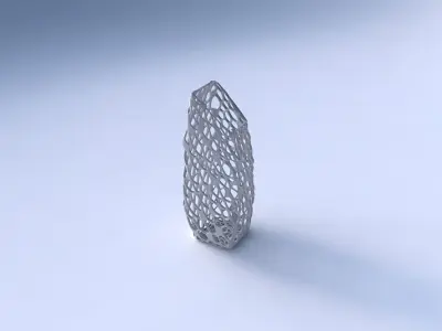 Vase bent rectangle with twisted dense organic lattice 3D print model