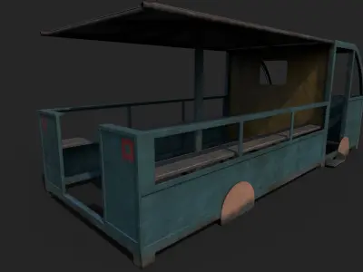 Old Children Car Low-poly 3D model