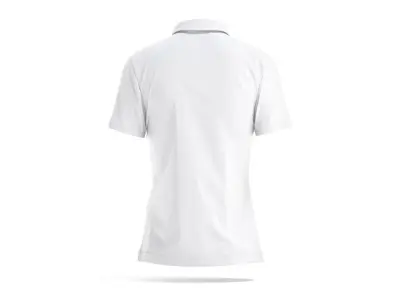 White Womens Polo Shirt - sport female tshirt with collar 3D model