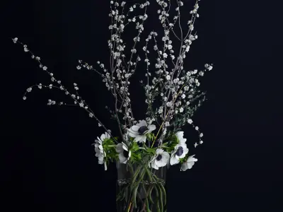 Anemones and branches 3D model