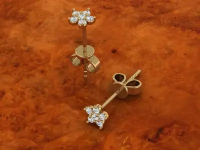 Diamond Jewelry Earring 3D print model