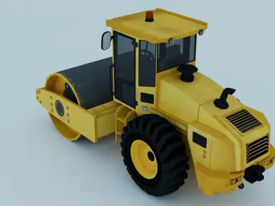Road roller   low poly Low-poly 3D model