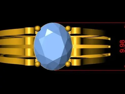 Stone Ring 3D print model get