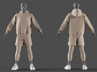 Mens Outfit 41 - Marvelous Designer 3D model