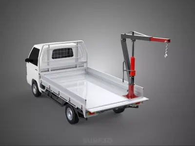 PICKUP TRUCK TAILGATE REAR GATE HYDRAULIC JACK LIFT HOIST CRANE 3D model