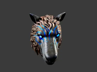 Animal Head Low-poly 3D model