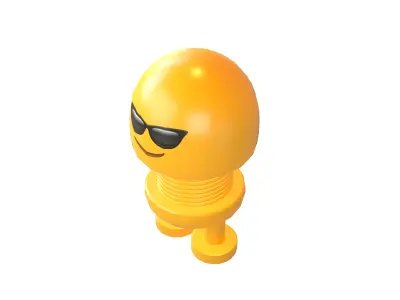 Car Spring Toys Smiling Face with Sunglasses v1 001 Low-poly 3D model