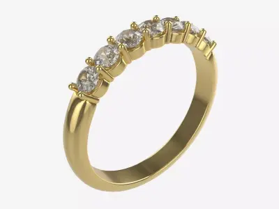 Gold Diamond Ring Jewelry 01 3D model