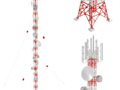 Radio Mast - Antenna Communication Tower  3D model