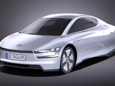 Volkswagen XL1 2014 VRAY 3D model