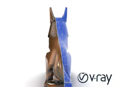 Anubis Statue Miniature Sculpture model pack Low-poly 3D model