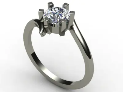 DIAMOND SOLITIER RING 3DJ-SCG-24 3D print model