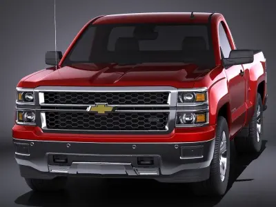 Chevrolet Silverado 2014 Regular Cab VRAY 3D model