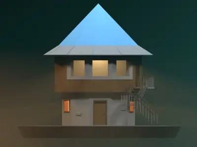 Mushroom House Low-poly 3D model