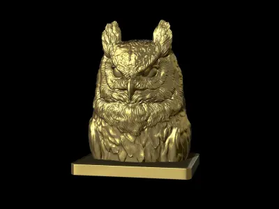 Owl head 3D print model