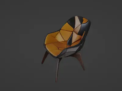 Geometric Designer Chair Modern Luxury Seating   3D model