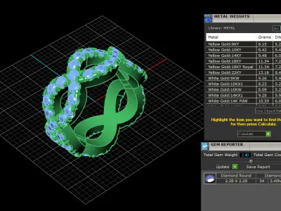 Intertwined Diamond Eternity Band Ring 3D print model