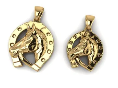 BEAUTIFUL HORSE PENDANT WITH HORSESHOE 3D PRINTING 3D print model
