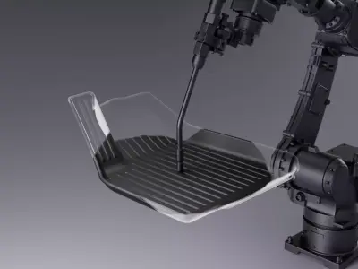 Car floor mat foot injection molding robotic arm tech scifi C4D 3D model
