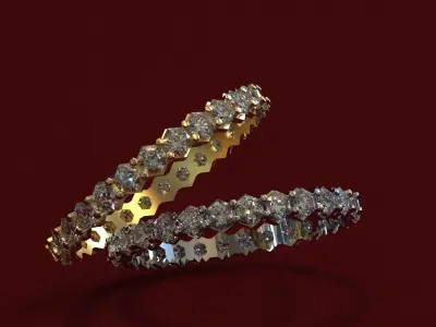 Ring with diamonds A1 Free 3D print model