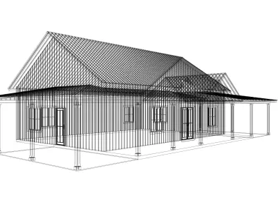 Barndominium House 011 -Archimple LLC Low-poly 3D model