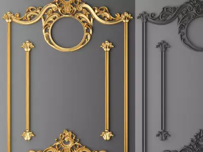 Stucco decor frame 3D 3D model