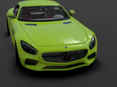 Mercedes AMG GT  Low-poly 3D model