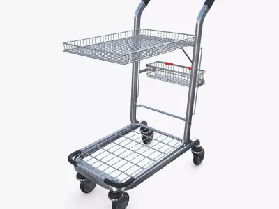 Shopping cart v10 Low-poly 3D model