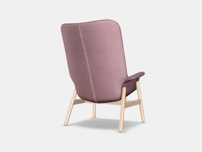 VEDBO High-back armchair 2 Low-poly 3D model