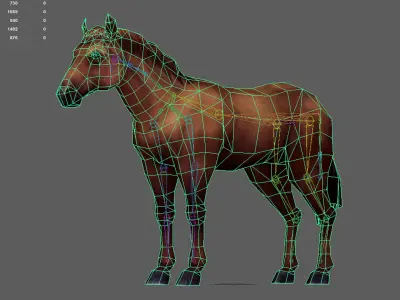 Lowpoly Stylized Horse  Animated for VR AR Games  Low-poly 3D model