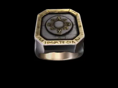 High 3d Render Artificial Signet Ring 3D model