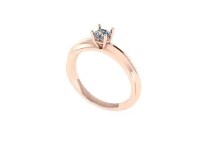 Women diamond engagement ring 3d render 3D print model shop